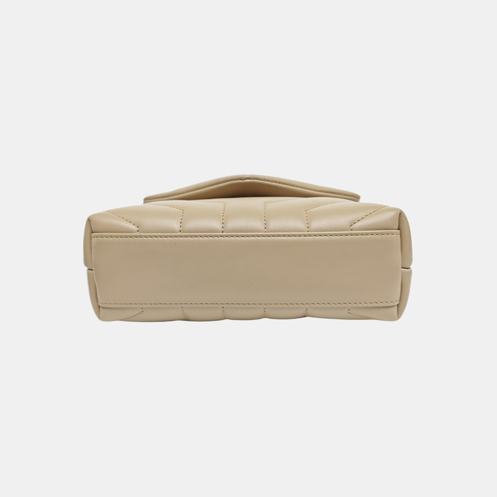 LOULOU Extra Small Chevron Calfskin Beige