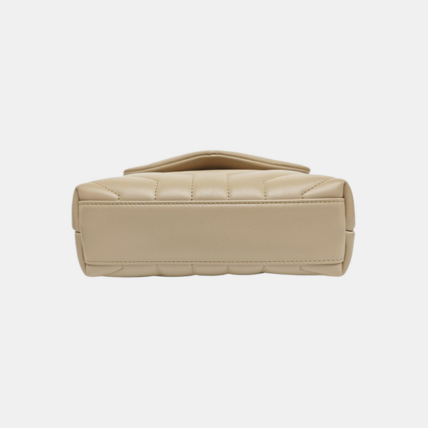 LOULOU Extra Small Chevron Calfskin Beige