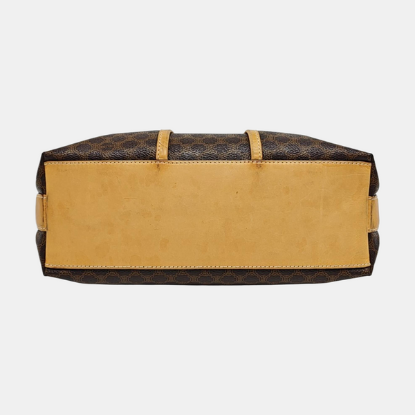 Coated Canvas Shoulder Bag Brown