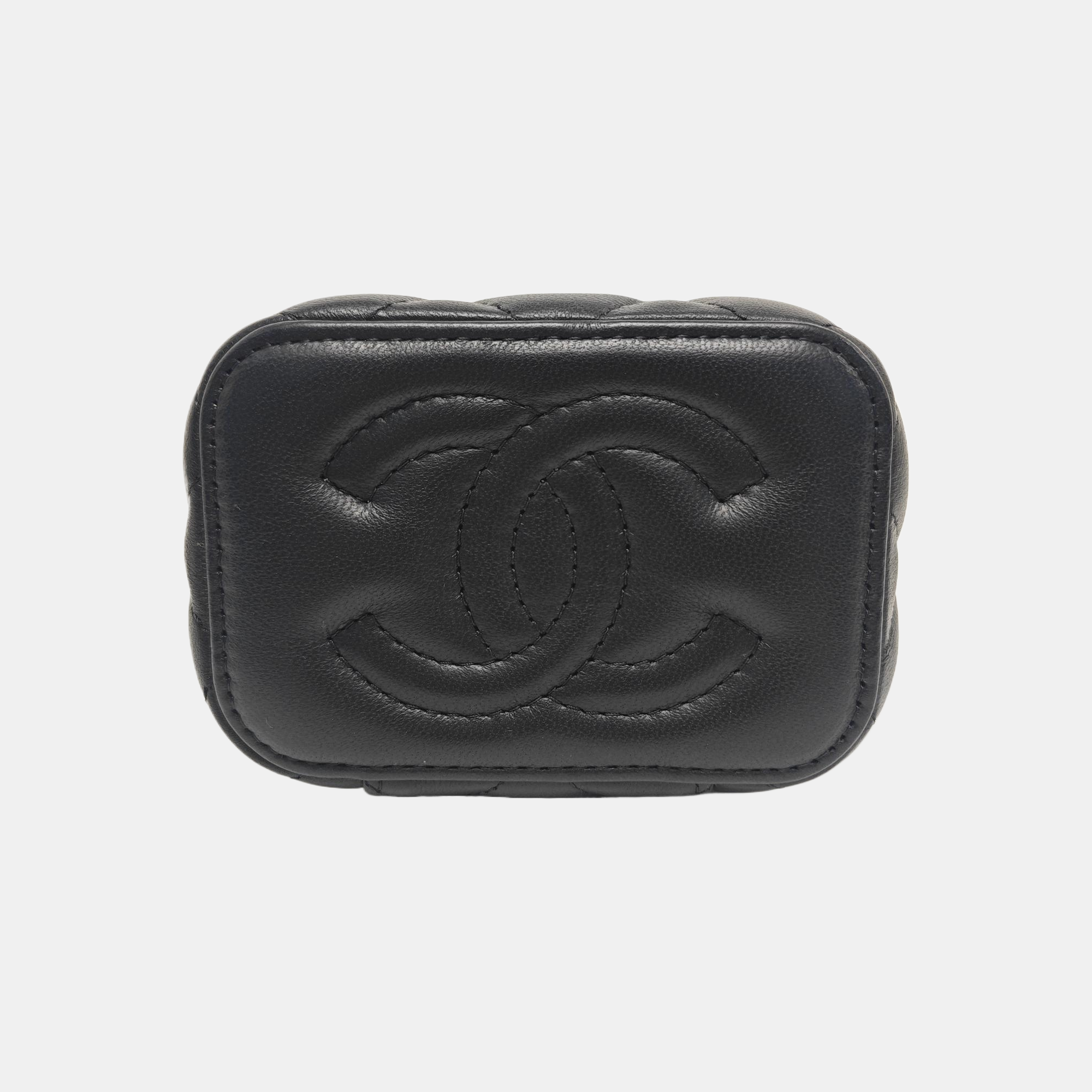 VANITY CASE Mini Quilted Lambskin Black
