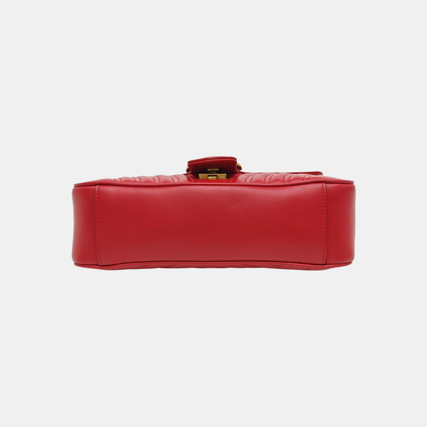 GG Marmont Medium Quilted Calfskin Red
