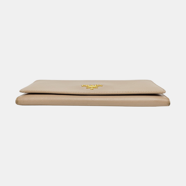 Saffiano Calfskin Wallet Beige