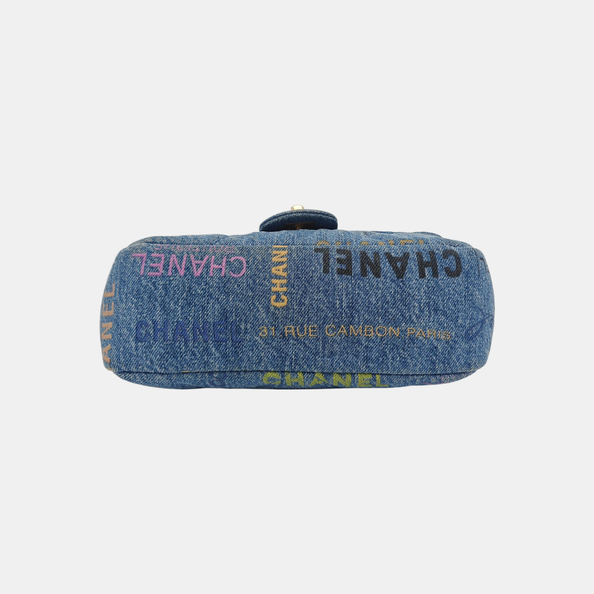 CLASSIC FLAP Mini Quilted Denim Blue