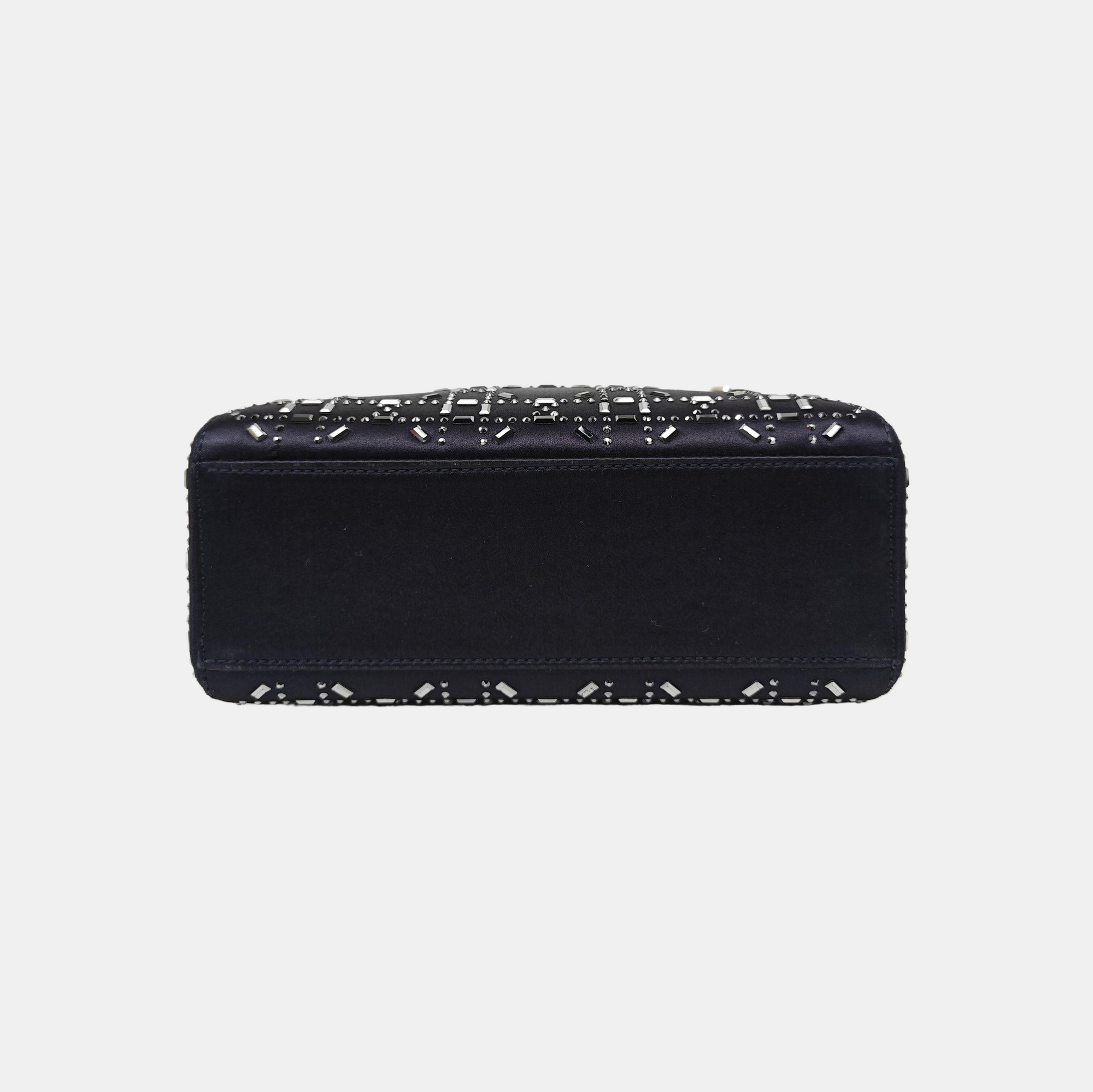 Lady Dior Mini Silk Satin Blue