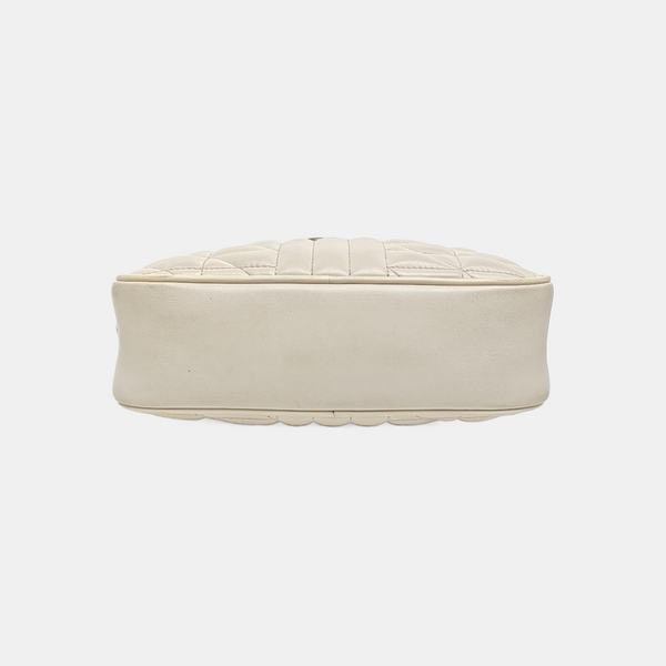GG Marmont Small Quilted Calfskin White