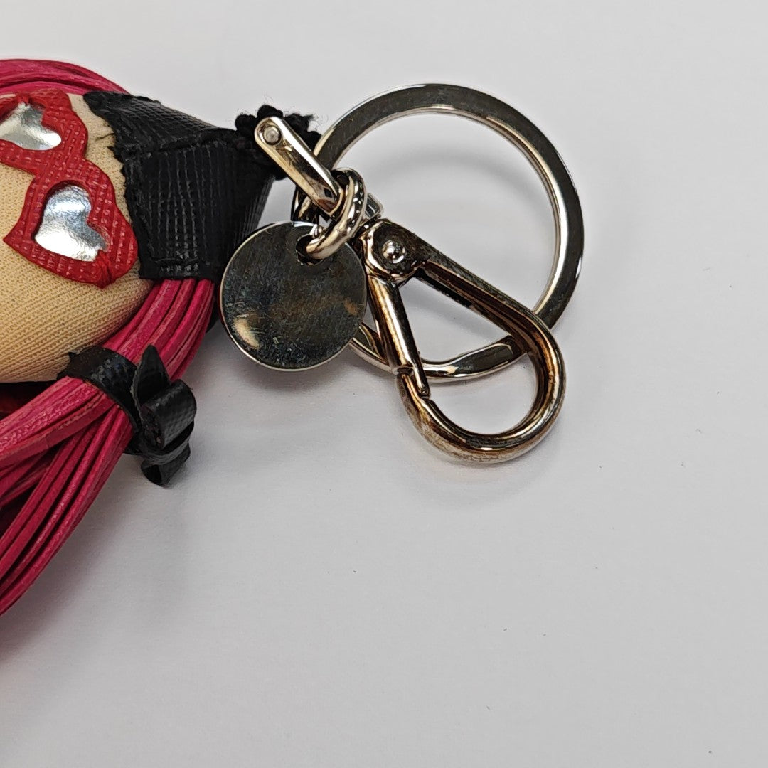 Leather Bag Charm Red