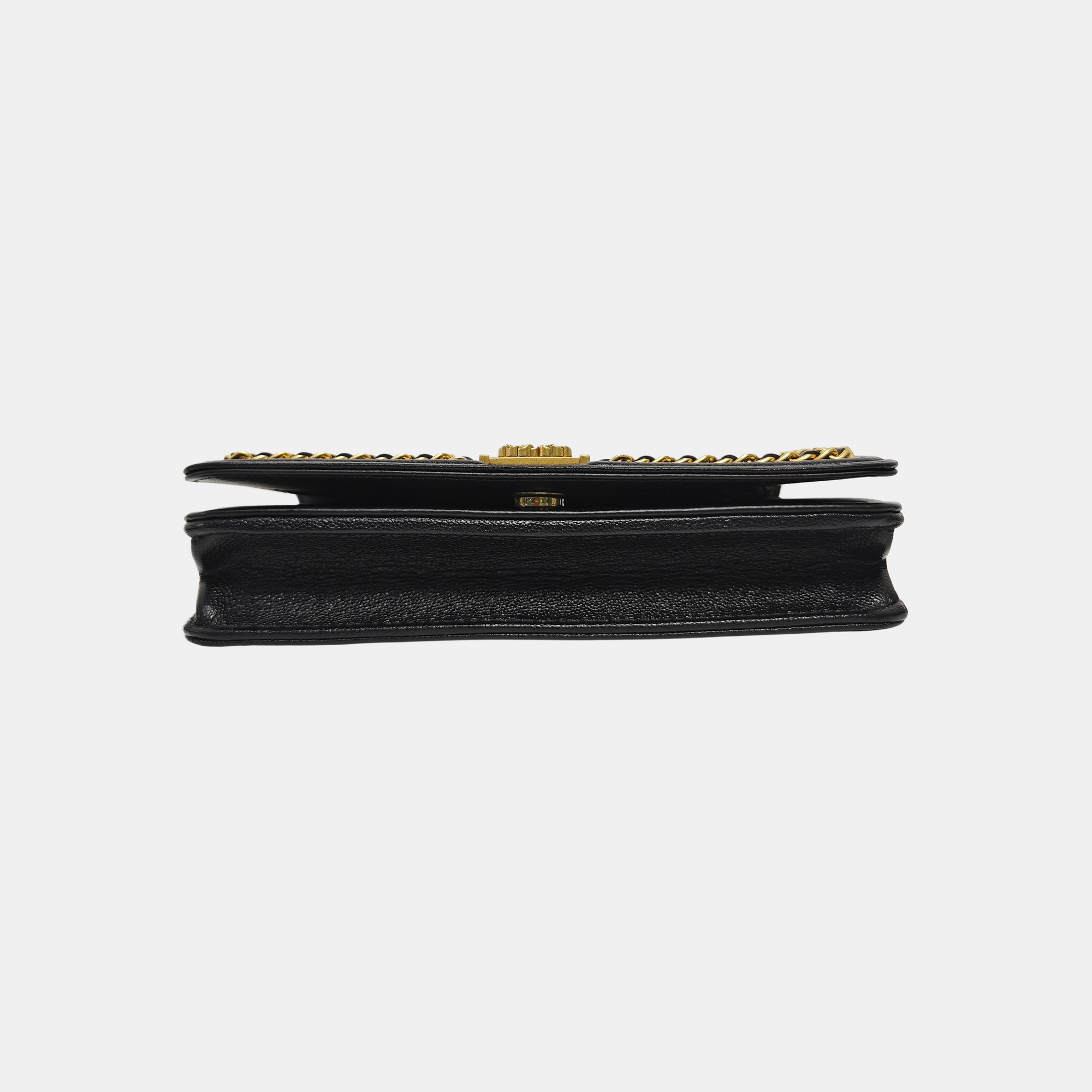 BOY CHANEL Mini Quilted Grained Calfskin Black