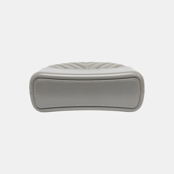 GABRIELLE Medium Chevron Calfskin Gray