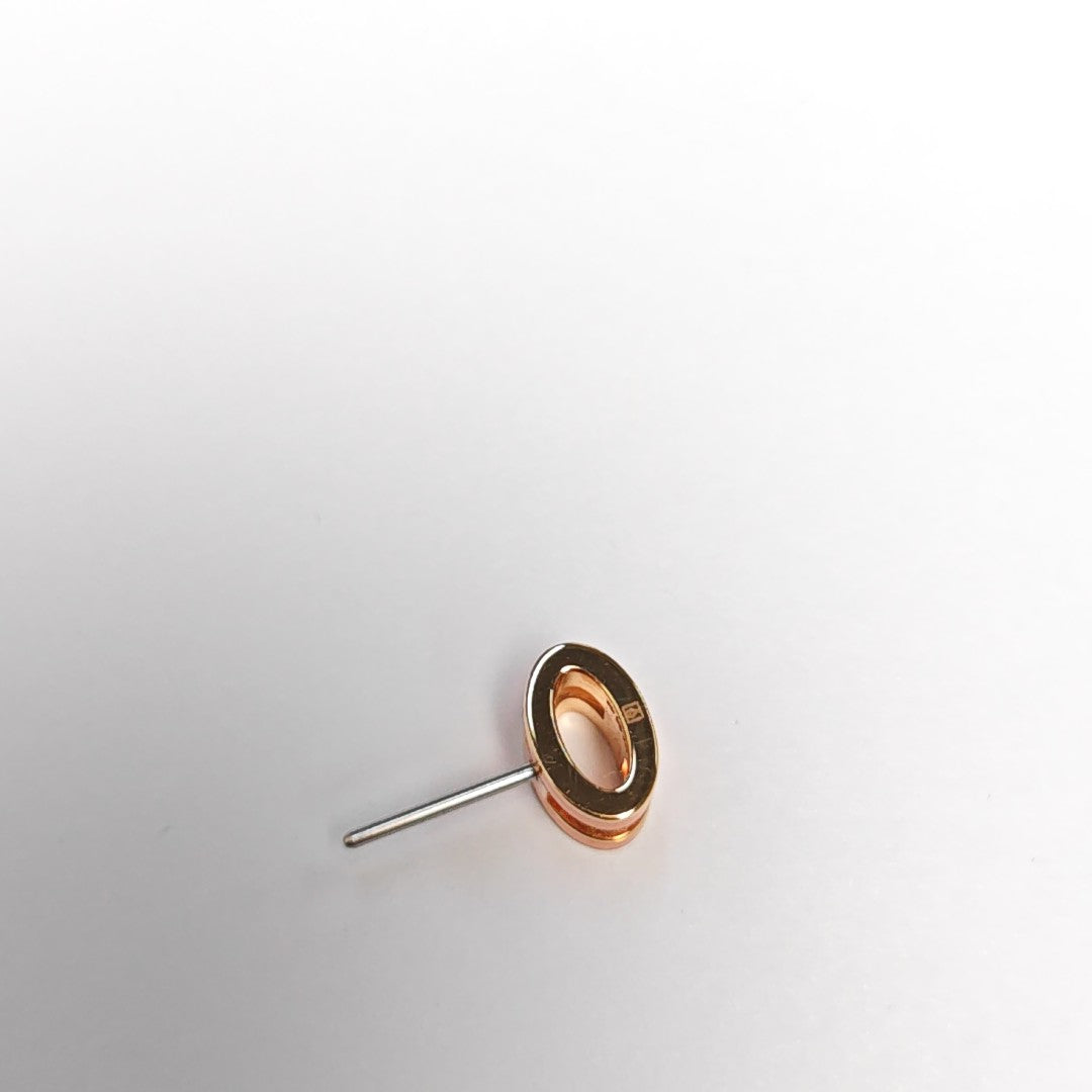 Pop H Metal Rose Gold Stud Earrings