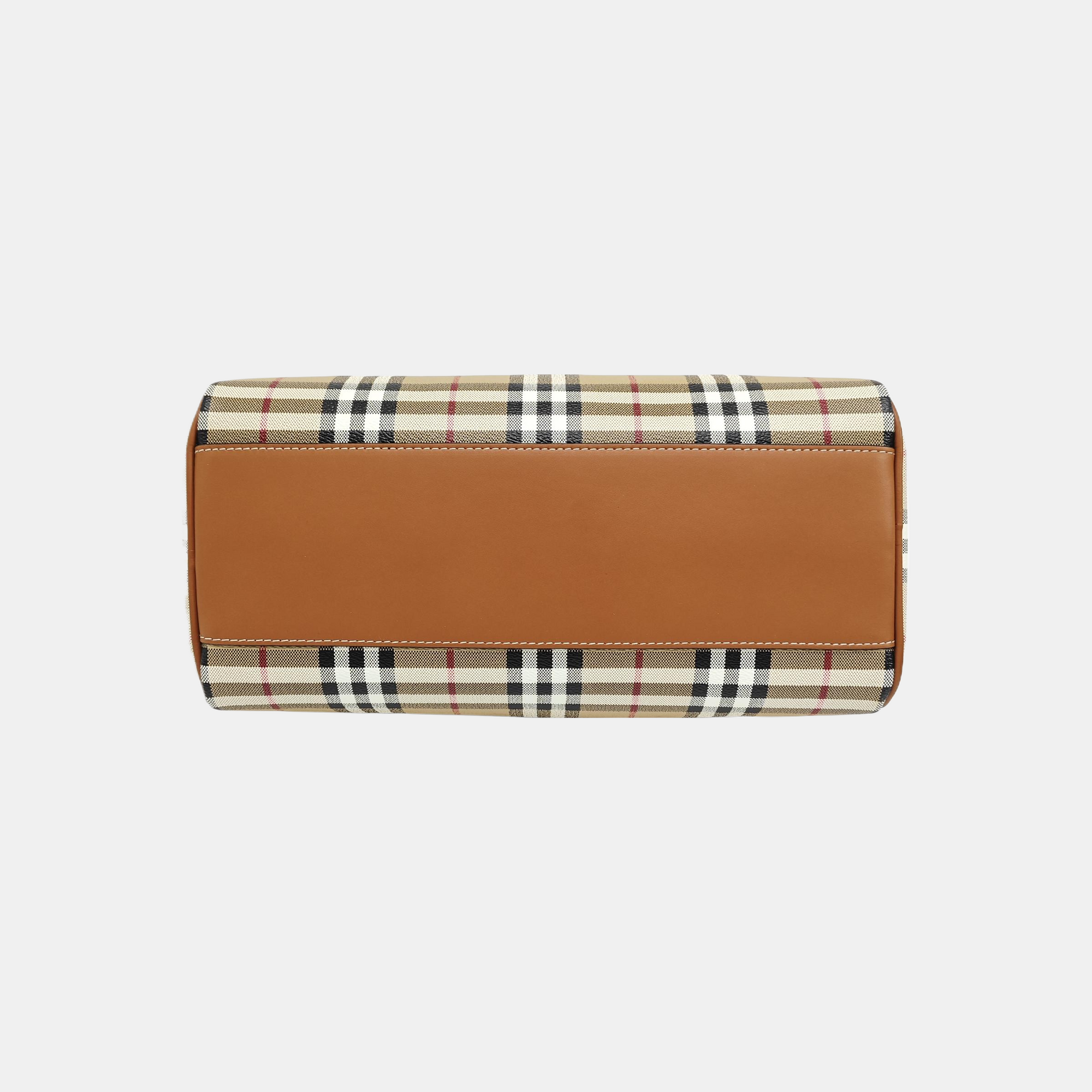 Coated Canvas Crossbody Bag Medium Brown