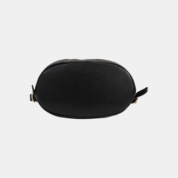 Quilted Grained Calfskin Backpack Black