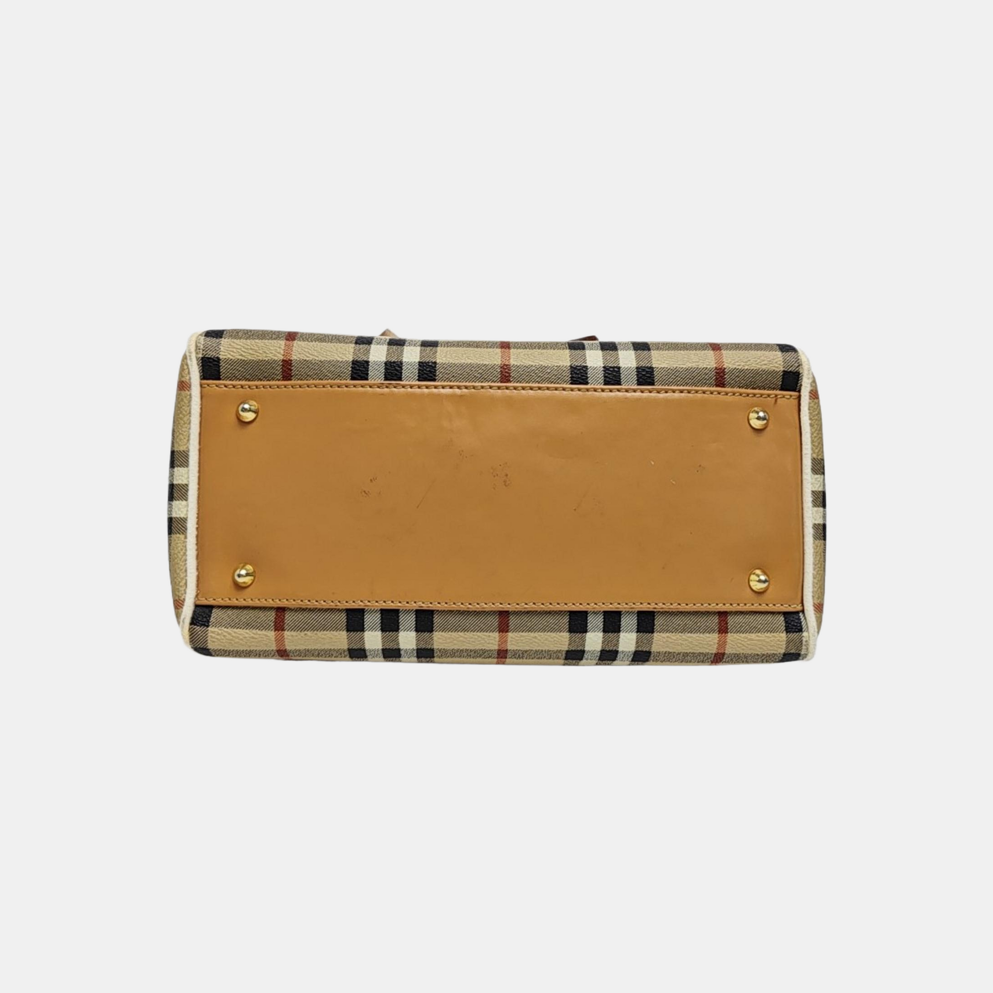 Coated Canvas Shoulder Bag Beige