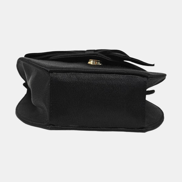 Silk Satin Shoulder Bag Black