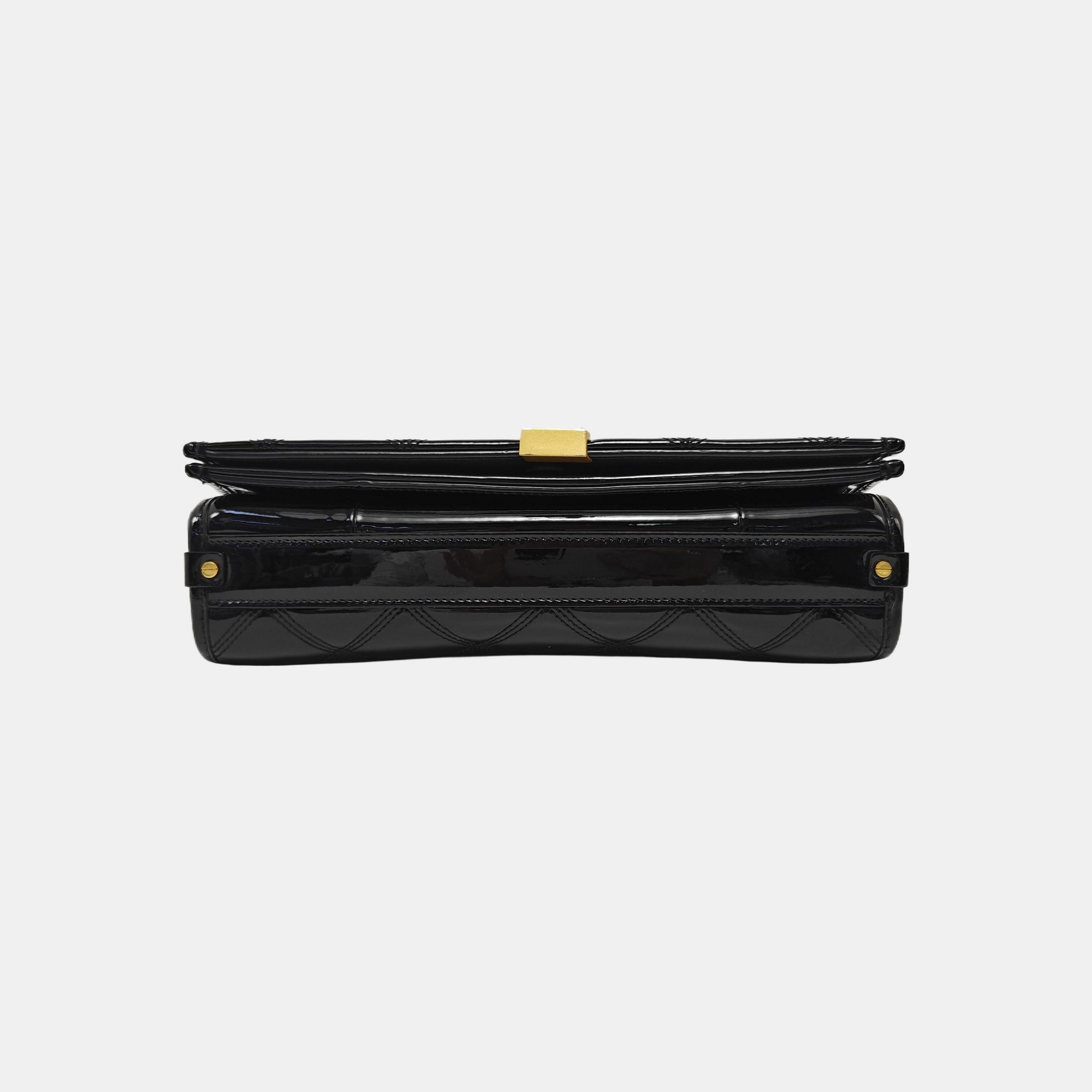 BECKY Mini Quilted Patent Calfskin Black