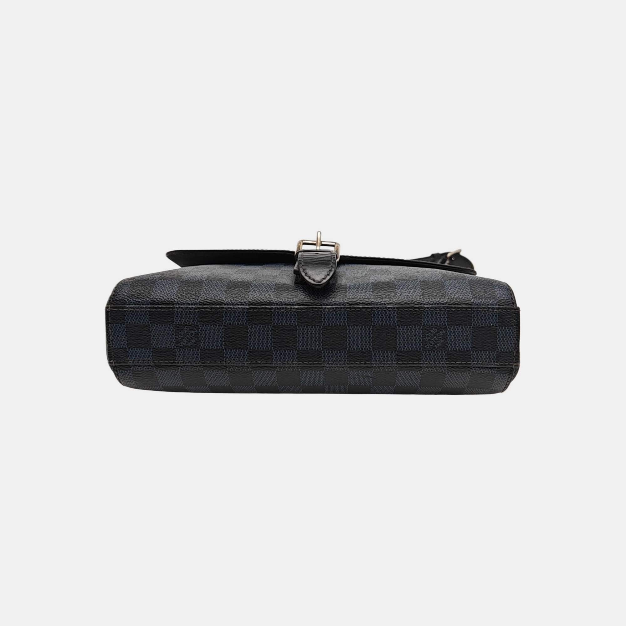 NEWPORT PM Damier Coated Canvas Blue
