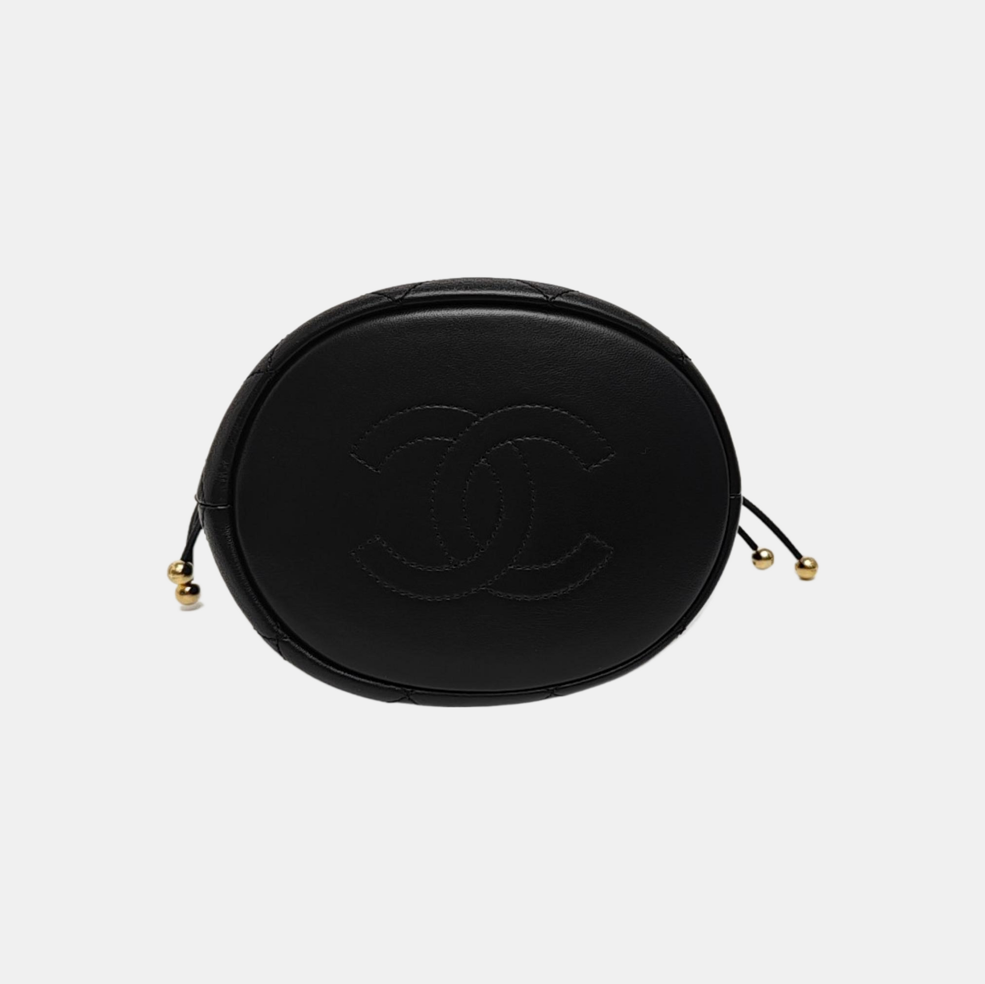DRAWSTRING Quilted Lambskin Black