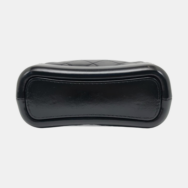 GABRIELLE Small Quilted Vintage Calf Black