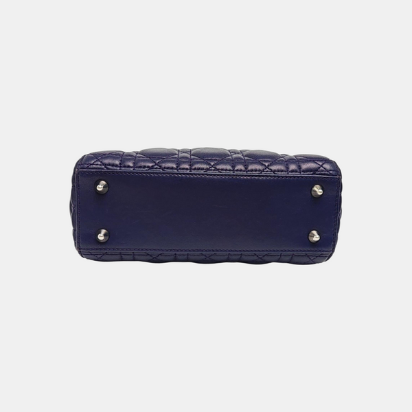 Lady Dior Small Cannage Lambskin Blue