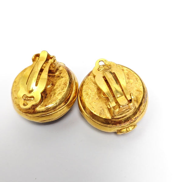 Metal Brown Clip On Earrings