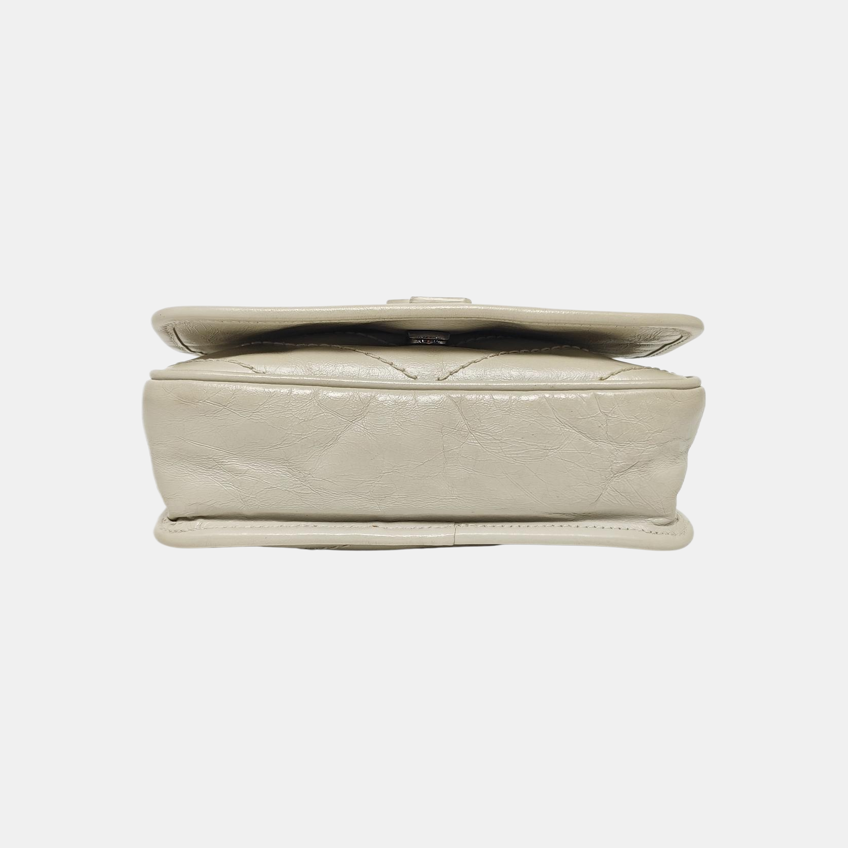 NIKI Mini Chevron Calfskin White