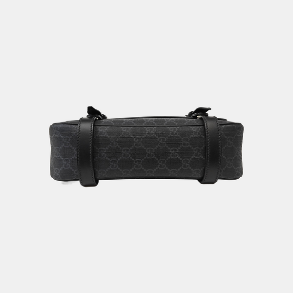 Monogram Coated Canvas Shoulder Bag Black