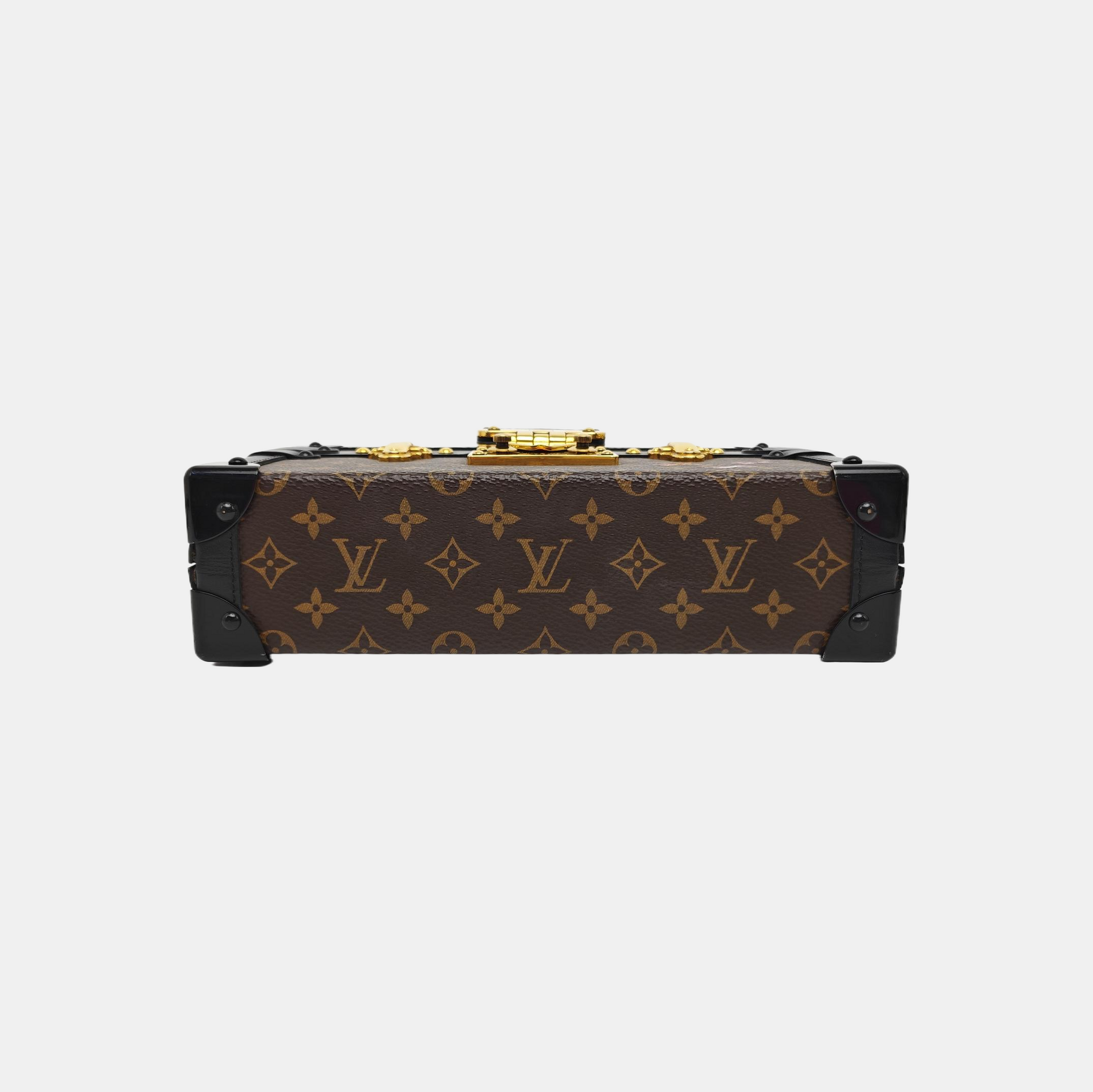 PETITE MALLE Monogram Coated Canvas Brown