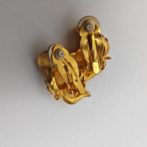Metal Gold Clip On Earrings