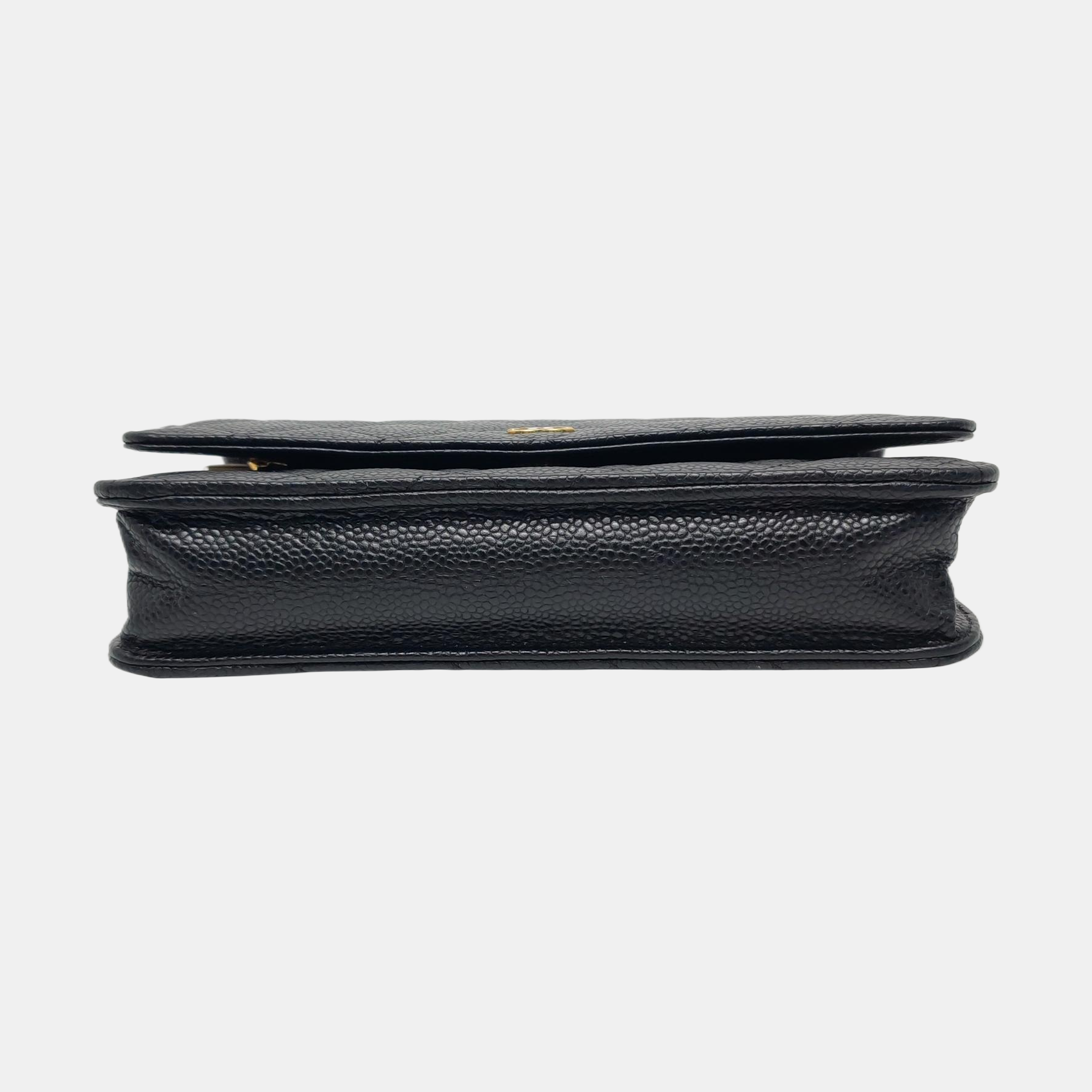 WOC Quilted Grained Calfskin Black