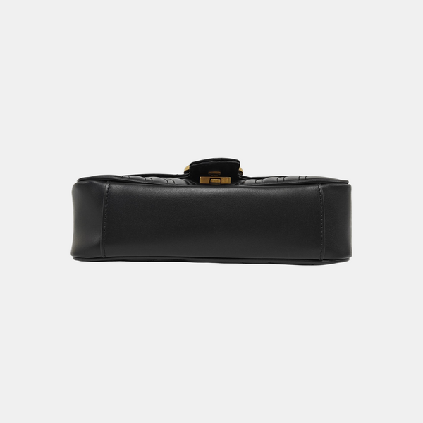 GG Marmont Small Quilted Calfskin Black
