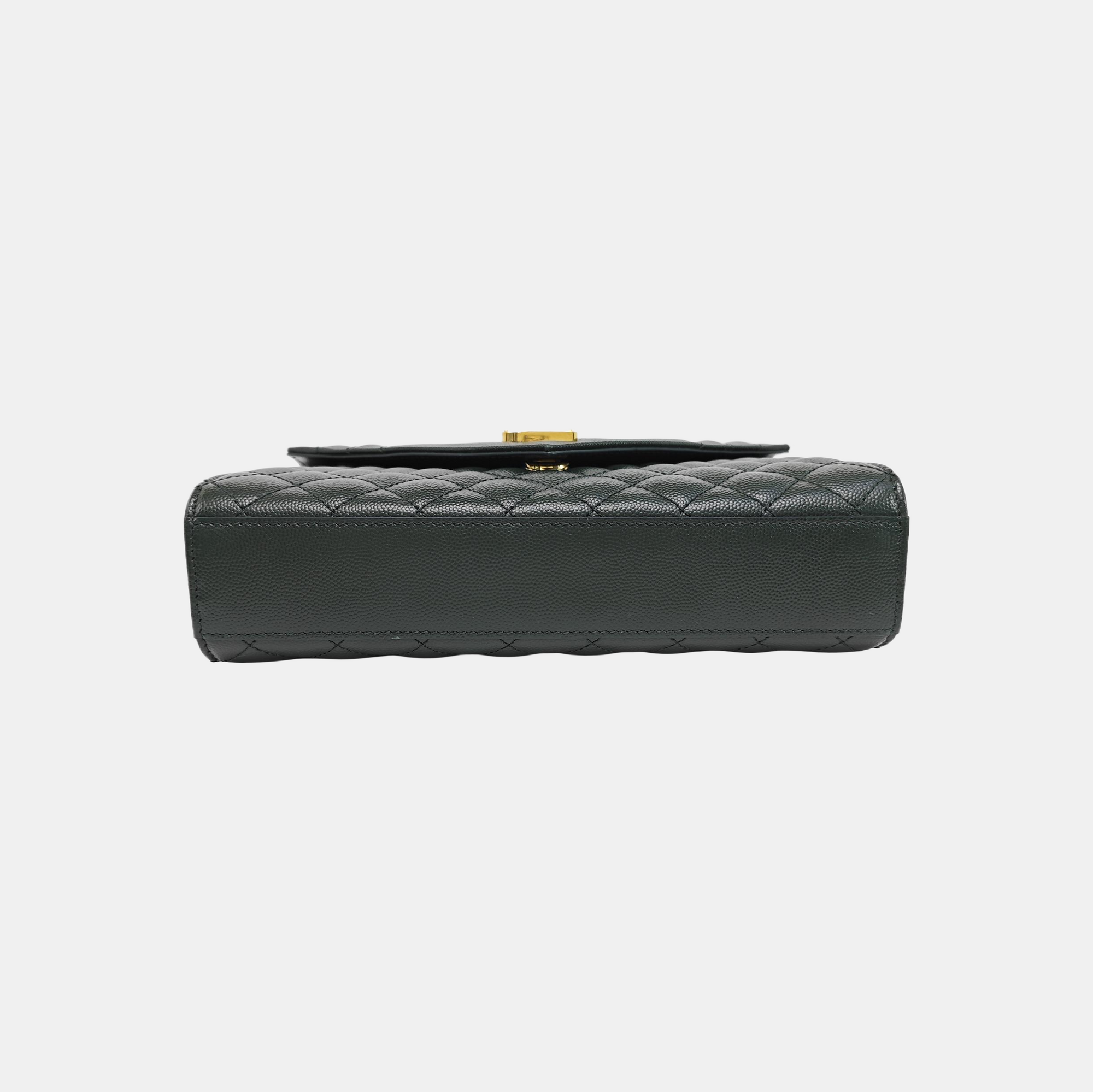 ENVELOPE Medium Chevron Calfskin Green