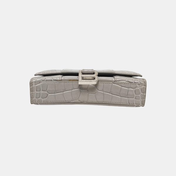 Hourglass Wallet On Chain Mini Calfskin Gray