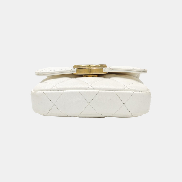 Quilted Calfskin Belt Bag White