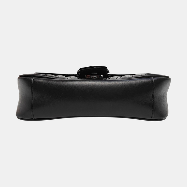 GG Marmont Small Quilted Calfskin Black