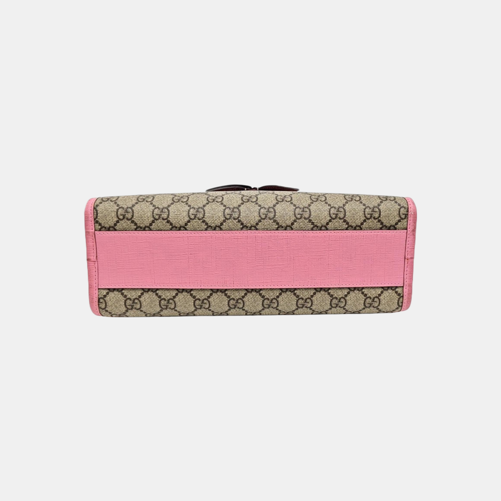GG Bucket Monogram de lona revestida beige para niños