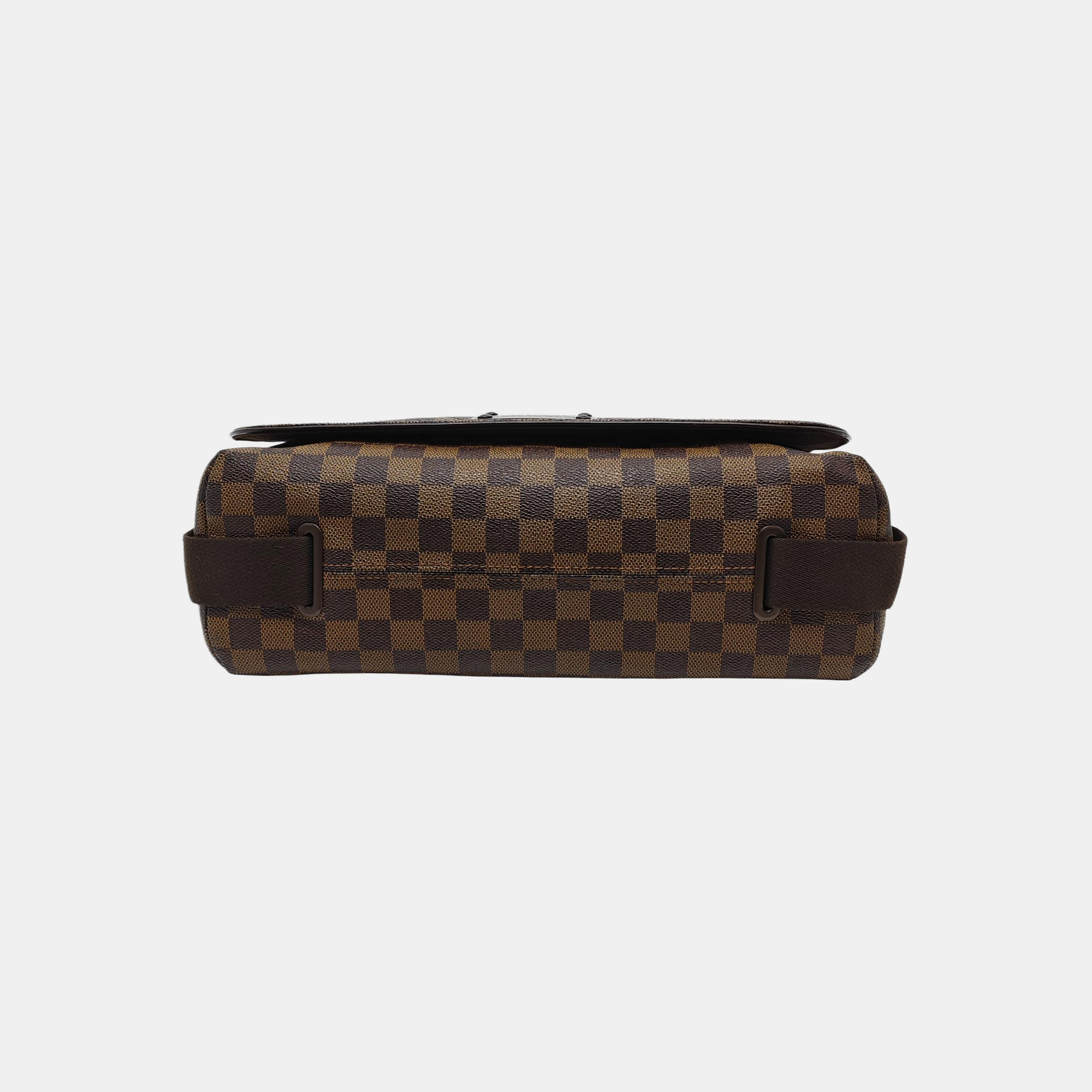 BROOKLYN MM Damier Ebene Coated Canvas Brown