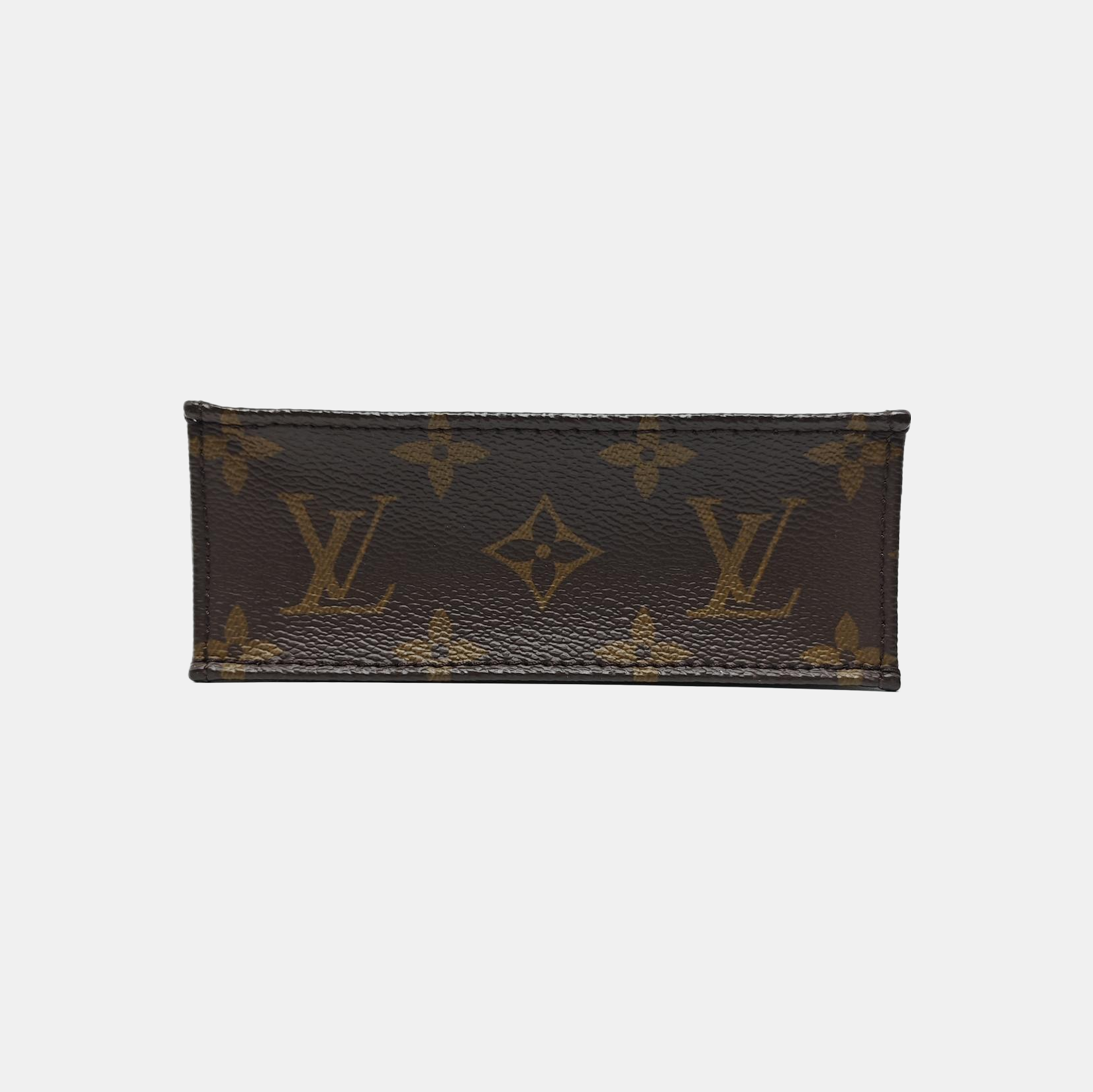 SAC PLAT Mini Monogram Coated Canvas Brown