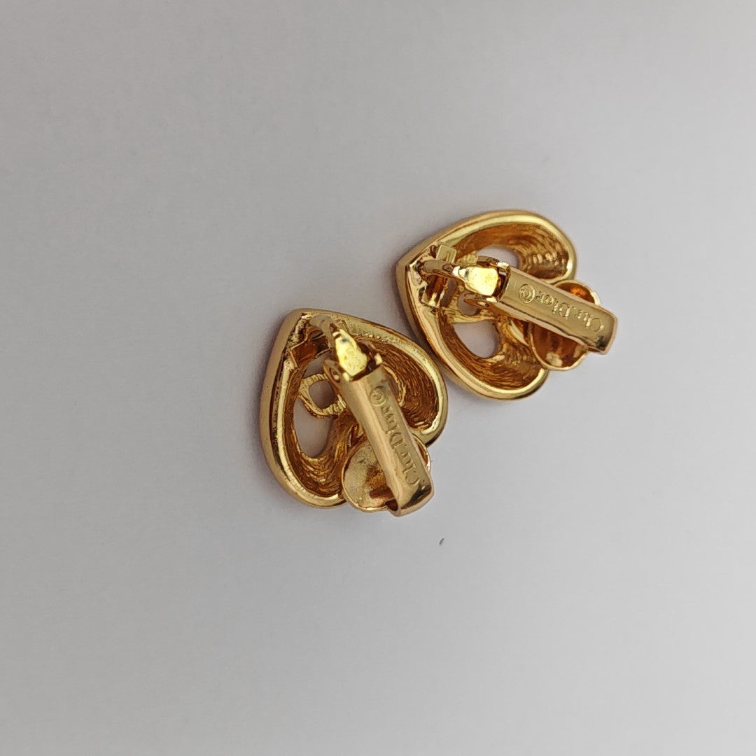 Petit CD Metal Gold Clip On Earrings