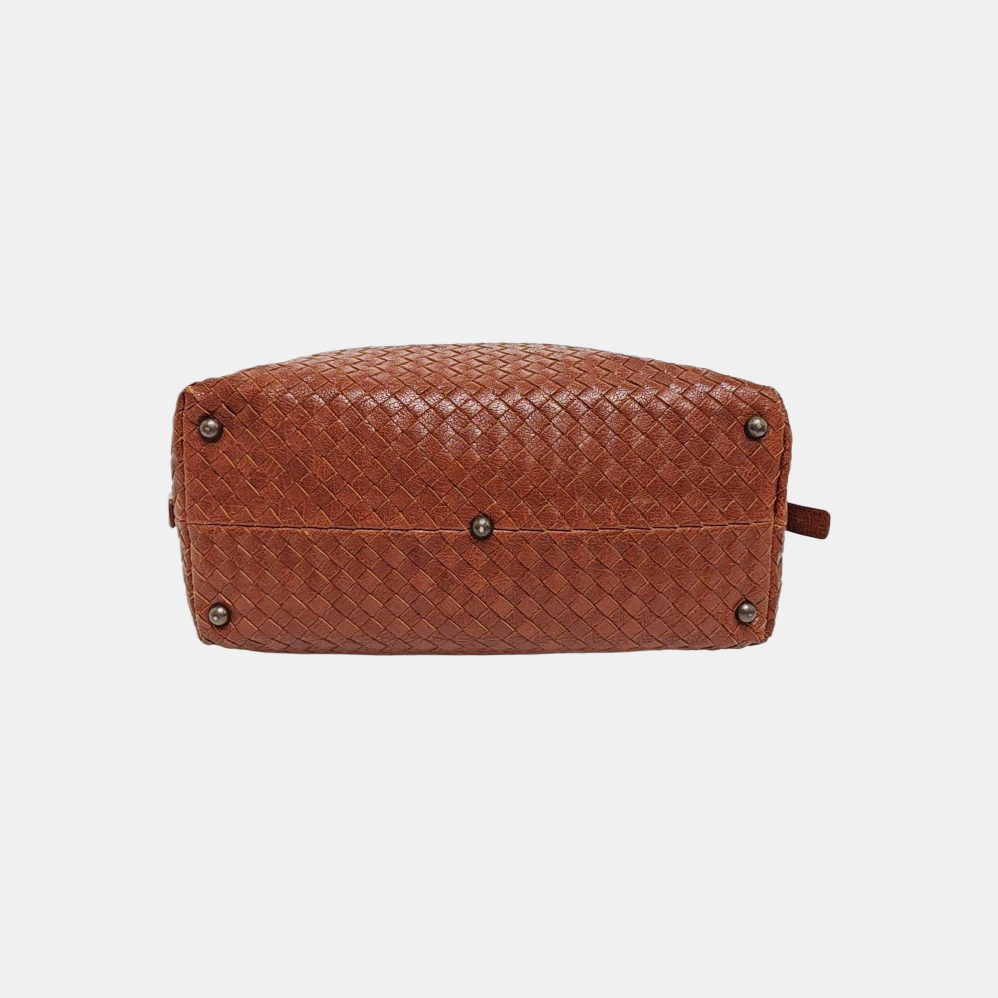 Calfskin Top Handle Bag Brown