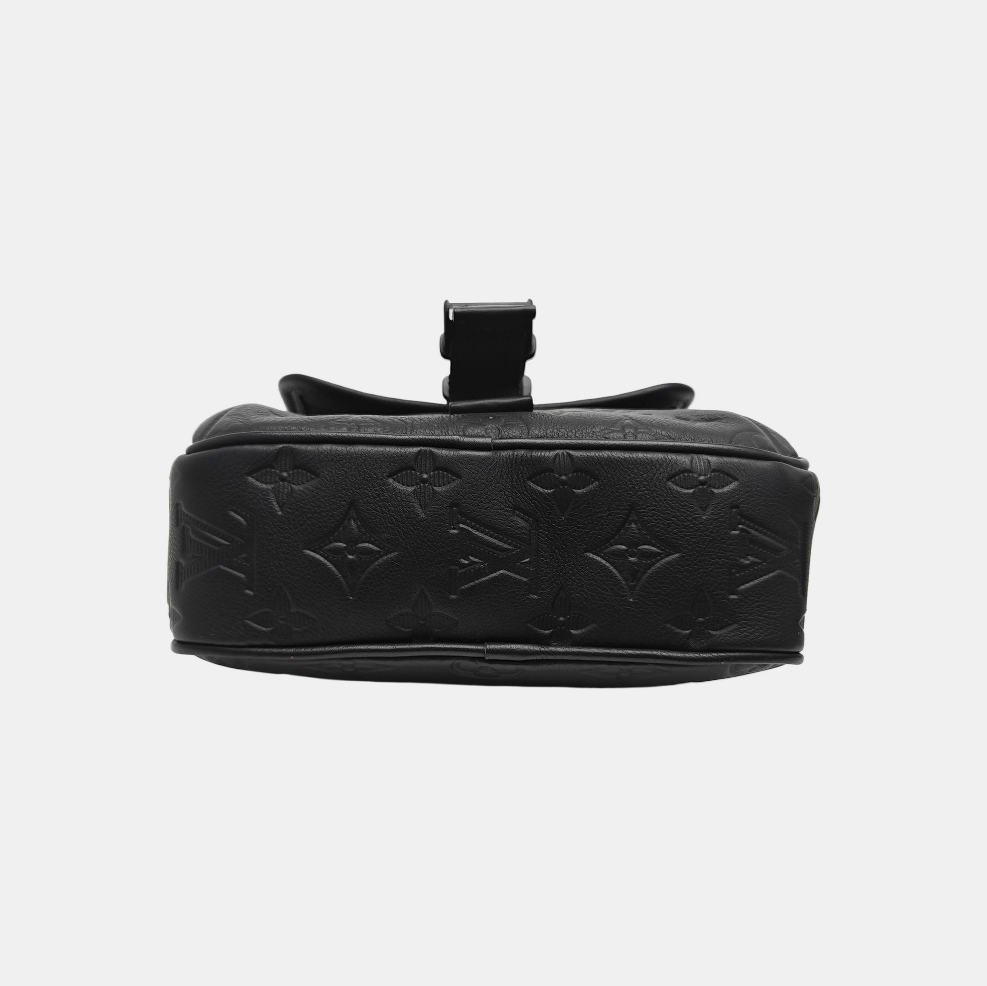 Monogram Calfskin Shoulder Bag Black