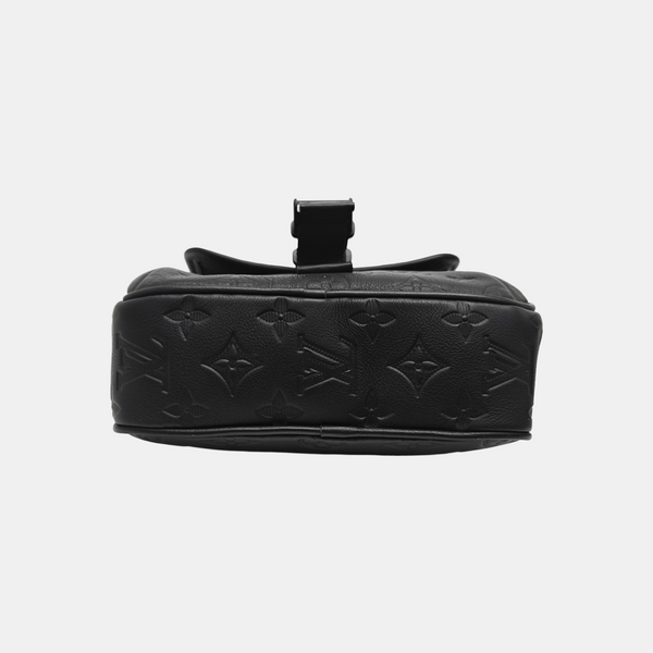 Monogram Calfskin Shoulder Bag Black