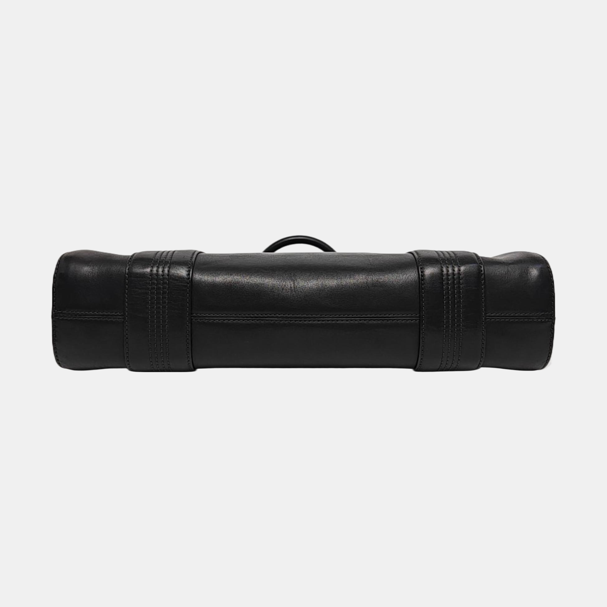 Calfskin Top Handle Bag Black