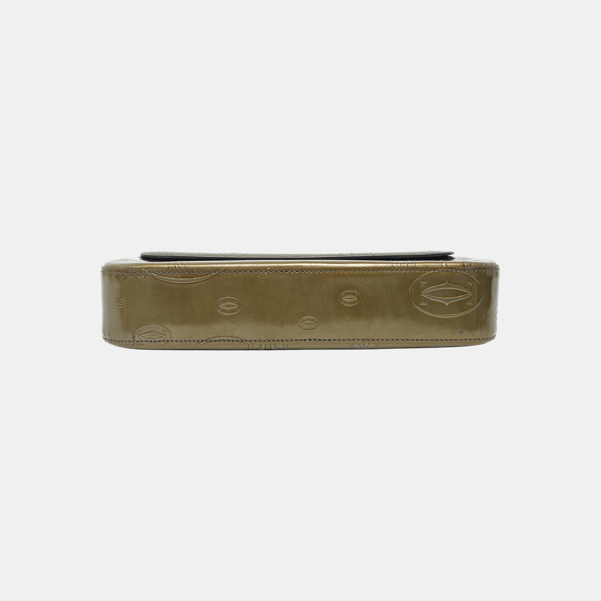 Patent Leather Shoulder Bag Green
