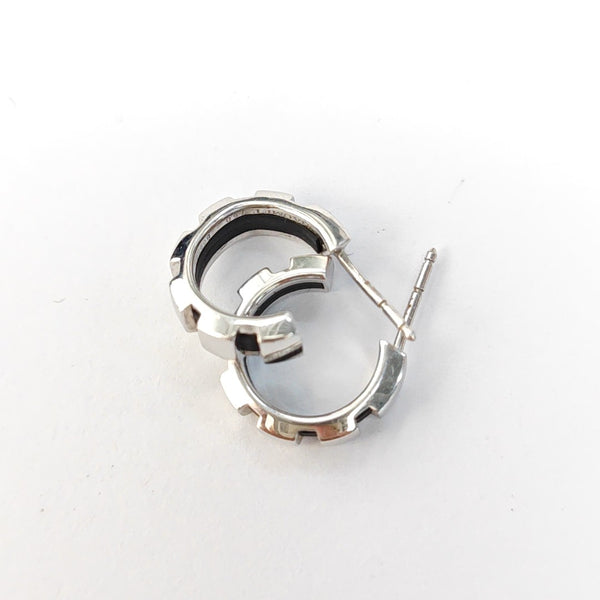 18k White Gold Silver Stud Earrings