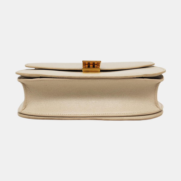 Authenticated pre-owned  CLASSIC BOX Medium Calfskin Beige - Shoulder Bag at Looply