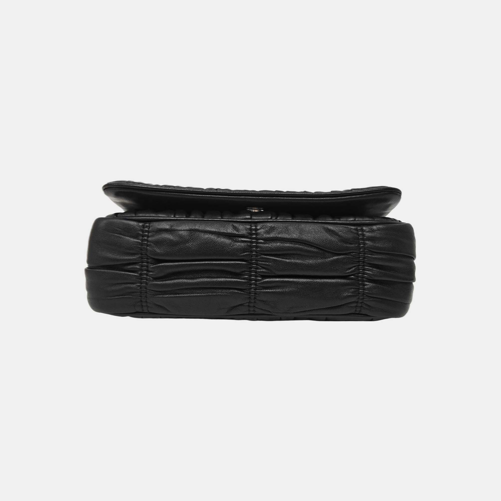 Quilted Lambskin Shoulder Bag Black