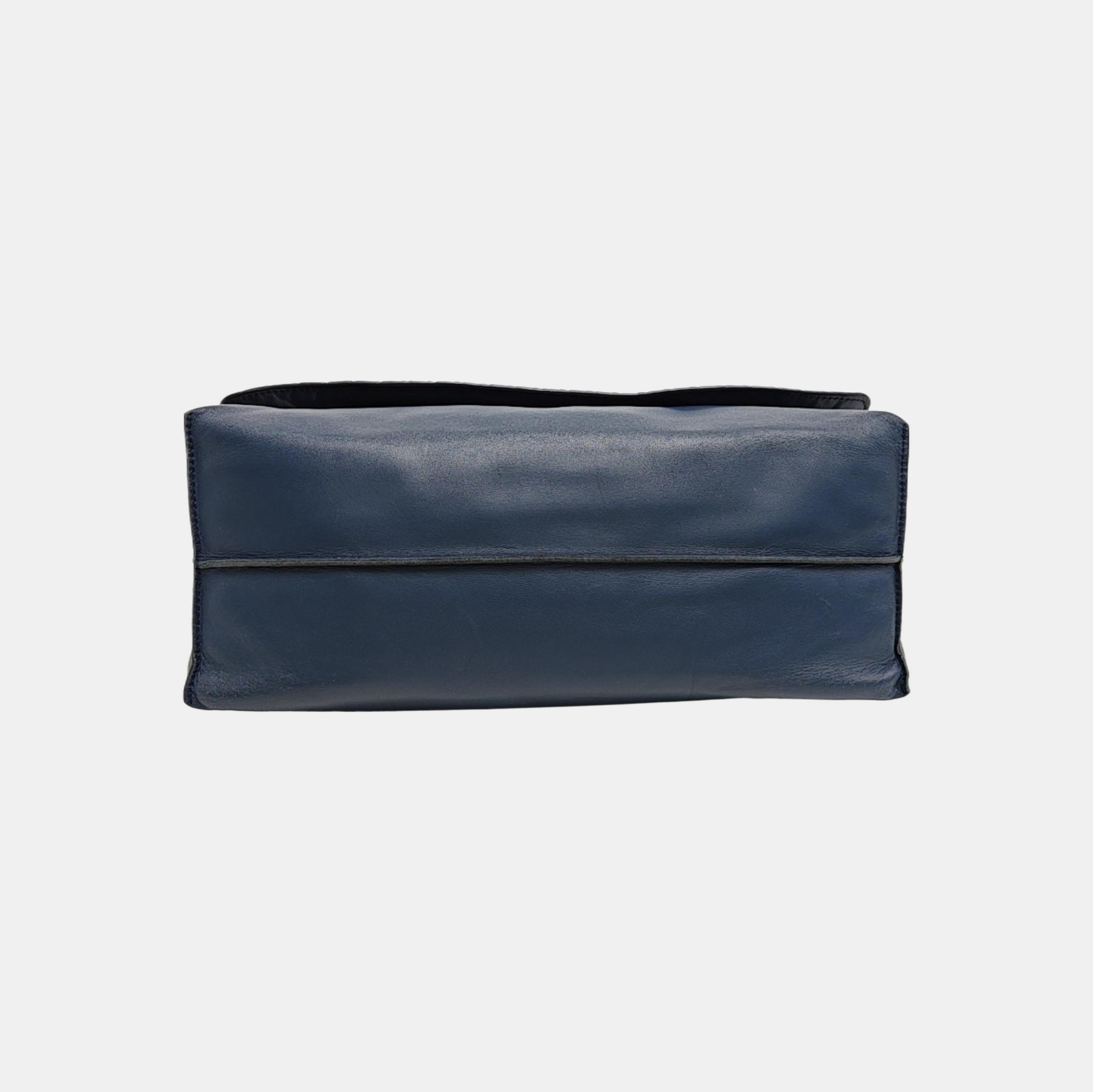 Calfskin Shoulder Bag Blue