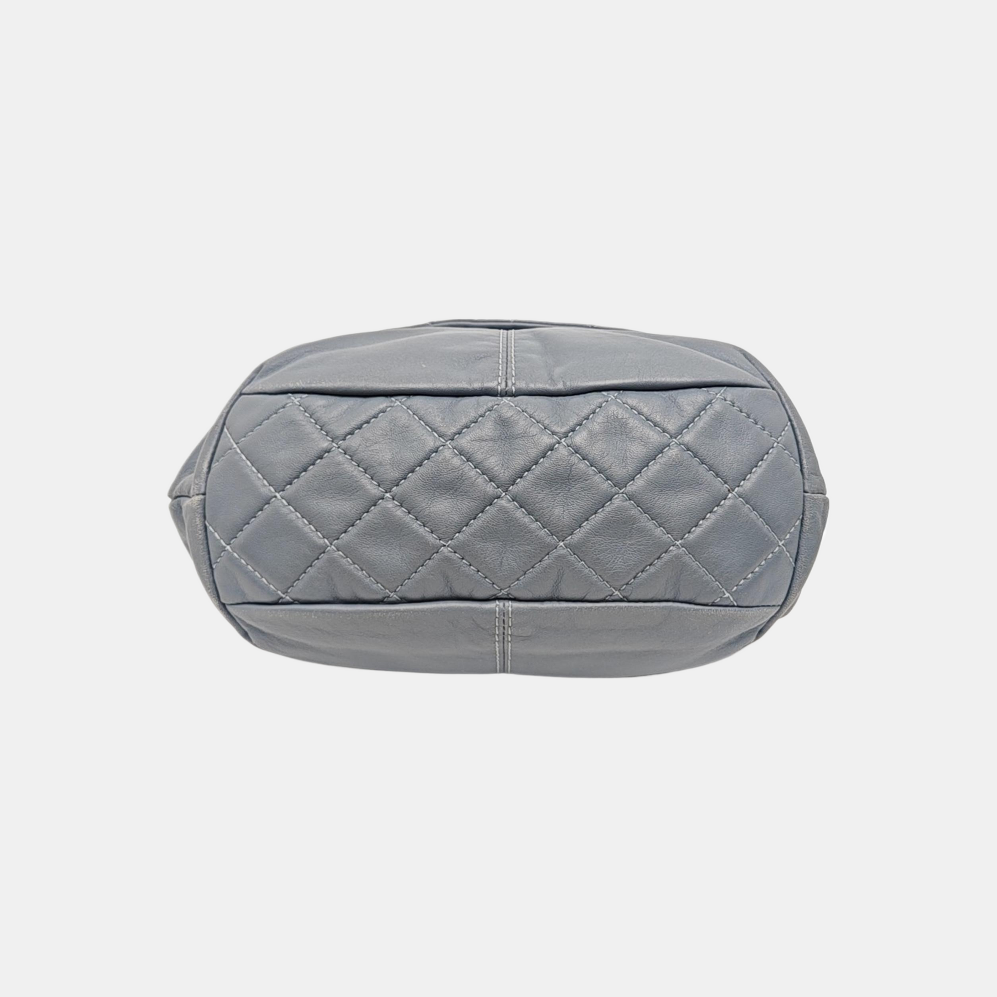 Quilted Lambskin Shoulder Bag Blue