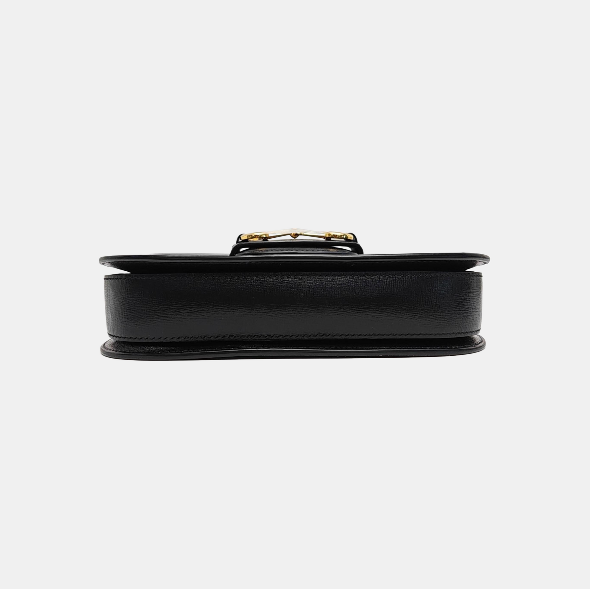Authenticated pre-owned  Horsebit 1955 Medium Calfskin Black - Shoulder Bag at Looply