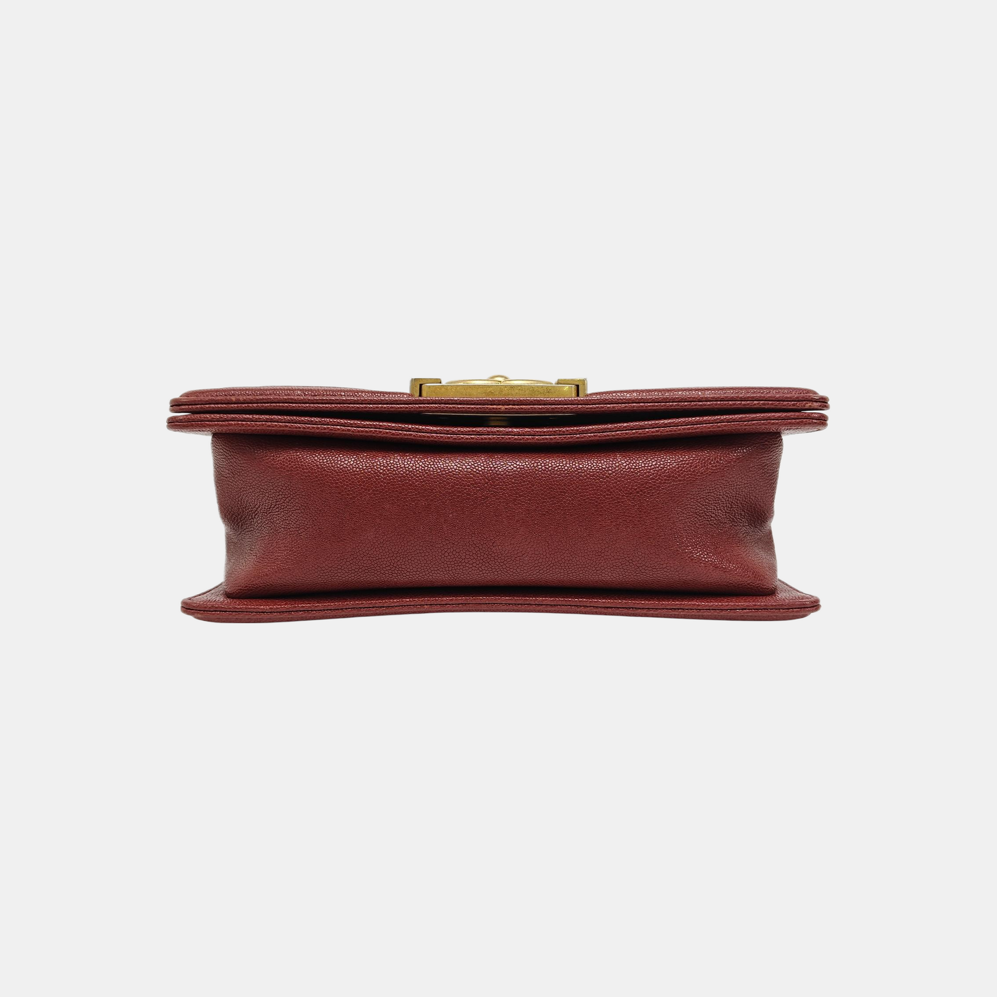 BOY CHANEL Small Quilted Grained Calfskin Red