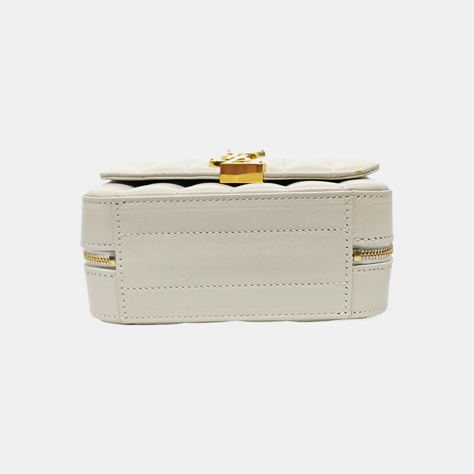 Quilted Calfskin Shoulder Bag White